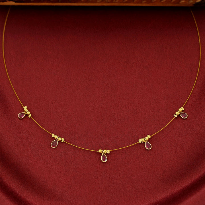 Naima Glossy Stone Drop String Neckpiece