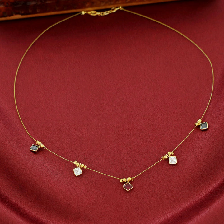 Naima Diamond Glossy Stone String Neckpiece