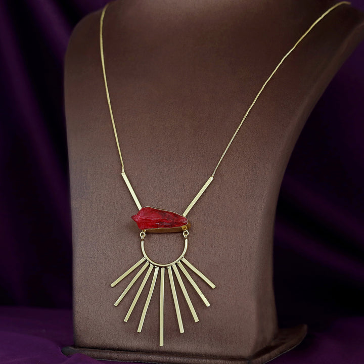 Lilou Golden Shower Dyed Stone Long Neckpiece
