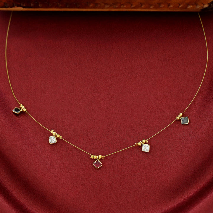 Naima Diamond Glossy Stone String Neckpiece