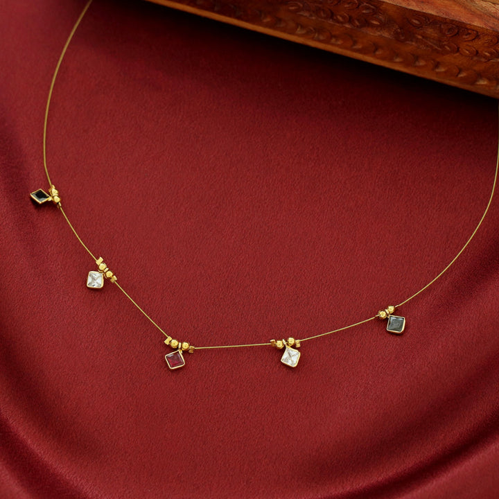 Naima Diamond Glossy Stone String Neckpiece