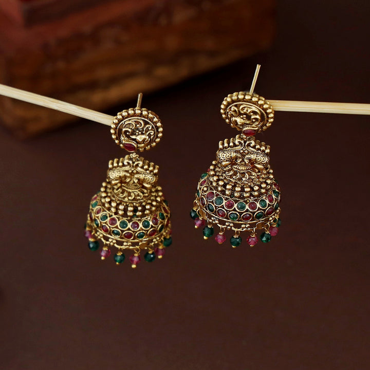 Rithika Mayura Beaded Jhmka