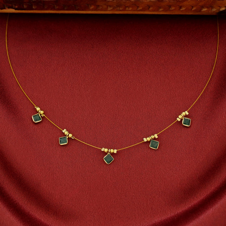 Naima Diamond Glossy Stone String Neckpiece