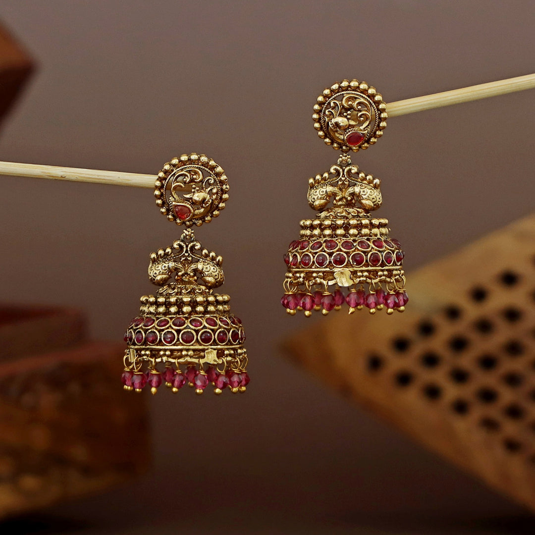 Rithika Mayura Beaded Jhmka