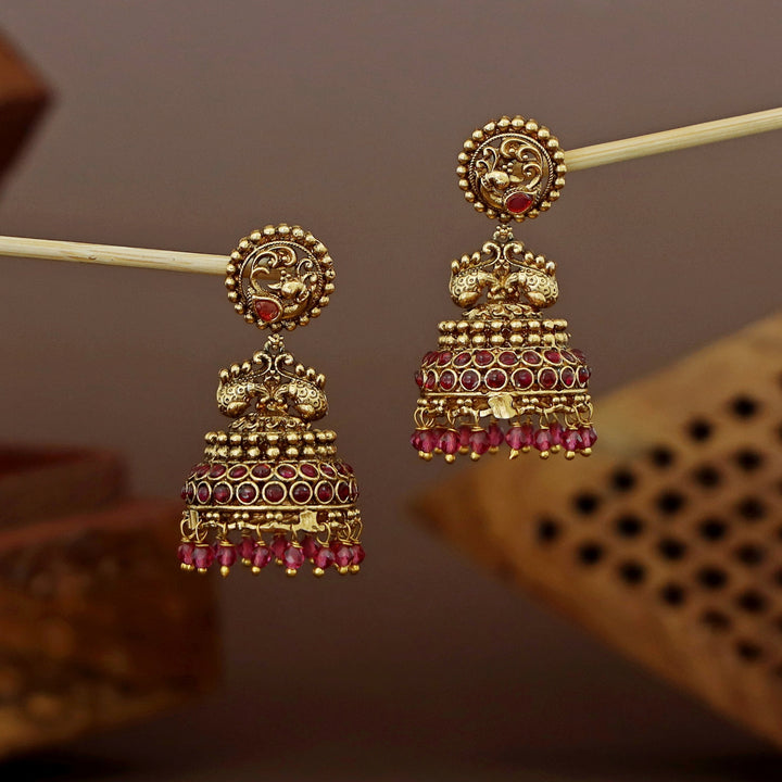 Rithika Mayura Beaded Jhmka