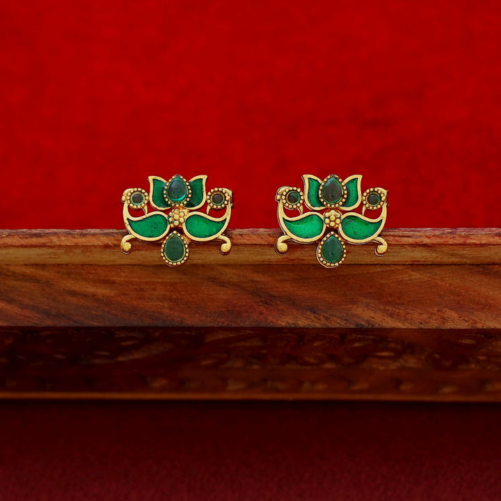 Vishaka 2 Layer Mango Kashi Enamel Palakka Choker With Earring