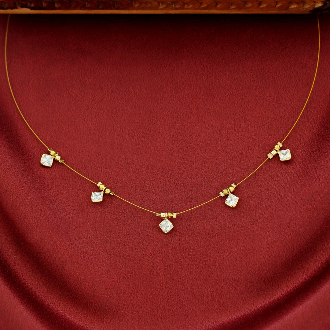 Naima Diamond Glossy Stone String Neckpiece