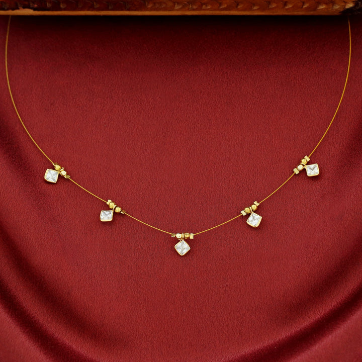 Naima Diamond Glossy Stone String Neckpiece