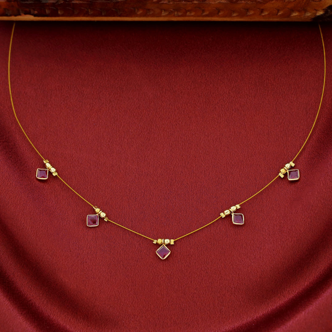 Naima Diamond Glossy Stone String Neckpiece