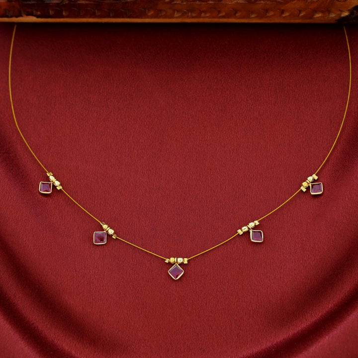 Naima Diamond Glossy Stone String Neckpiece