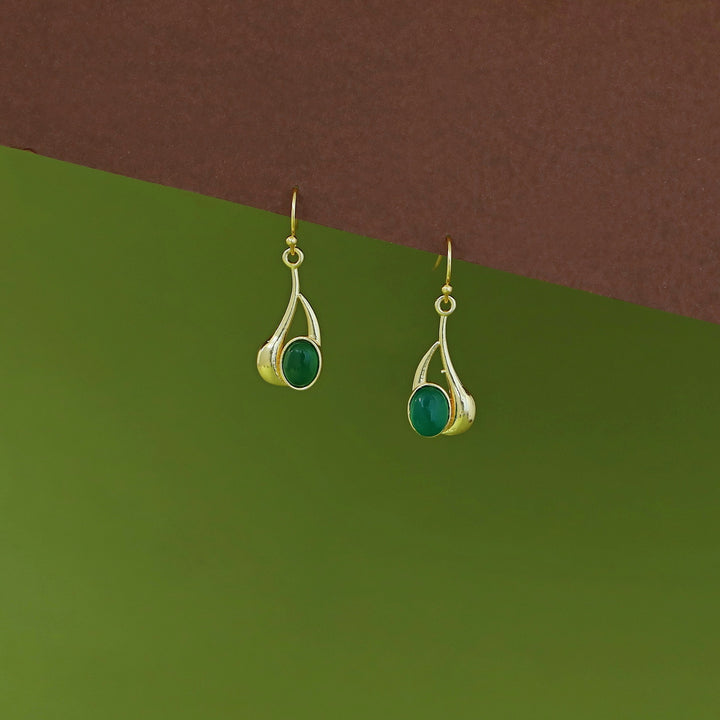 Faina Golden Glossy Stone  Drop