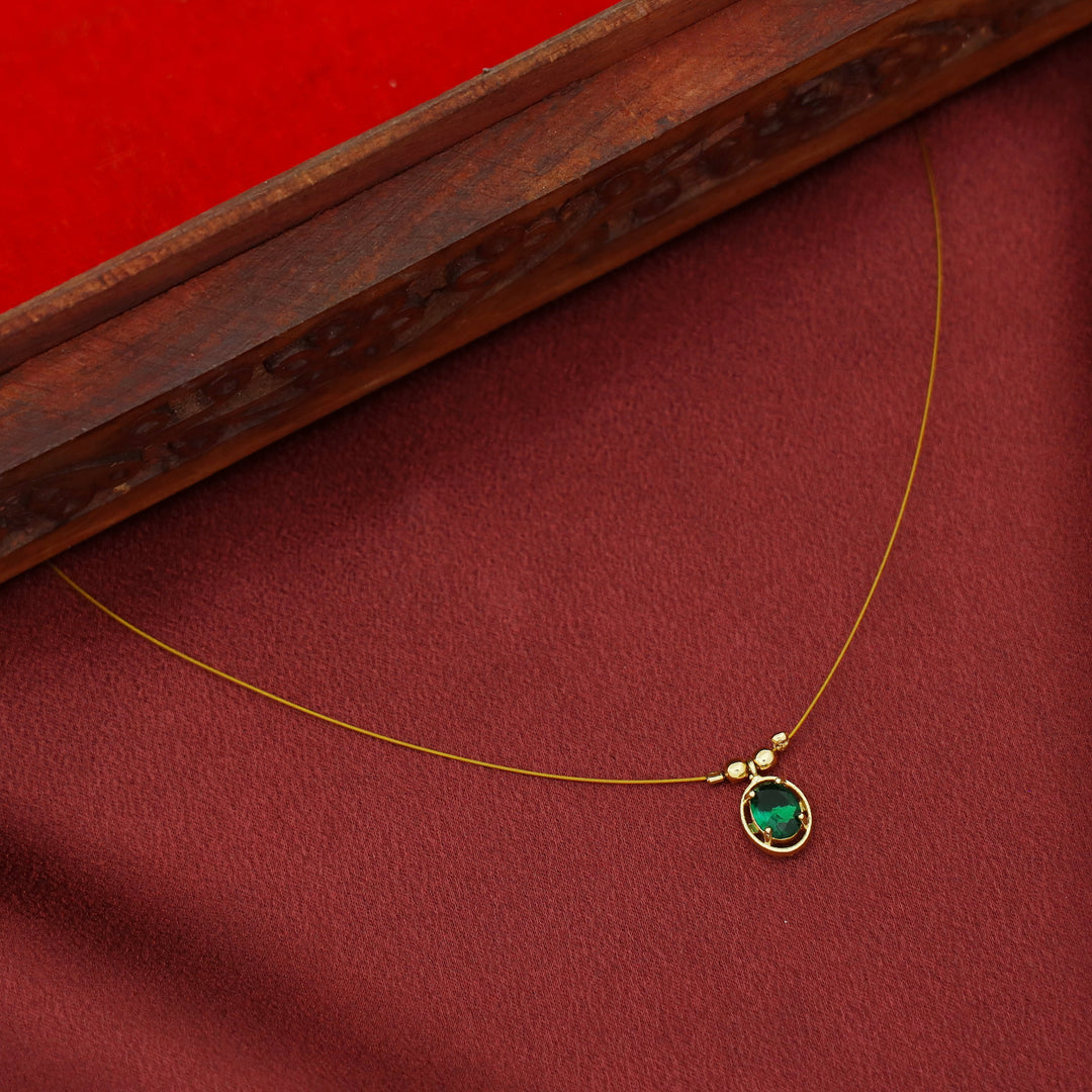 Juhi Oval Glossy Stone String Neckpiece