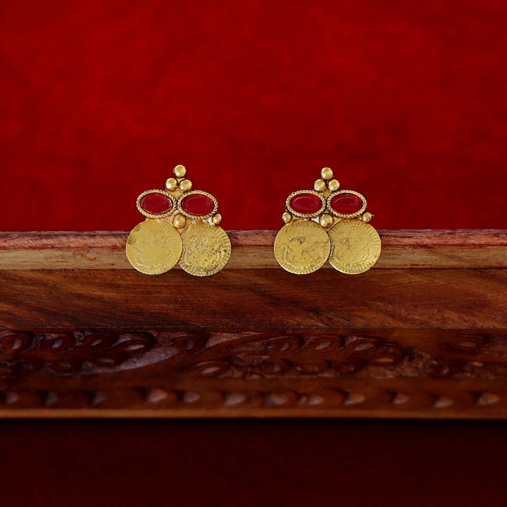 Hritvika Twin Kashi Oval Stone Short Neckpiece With Earring