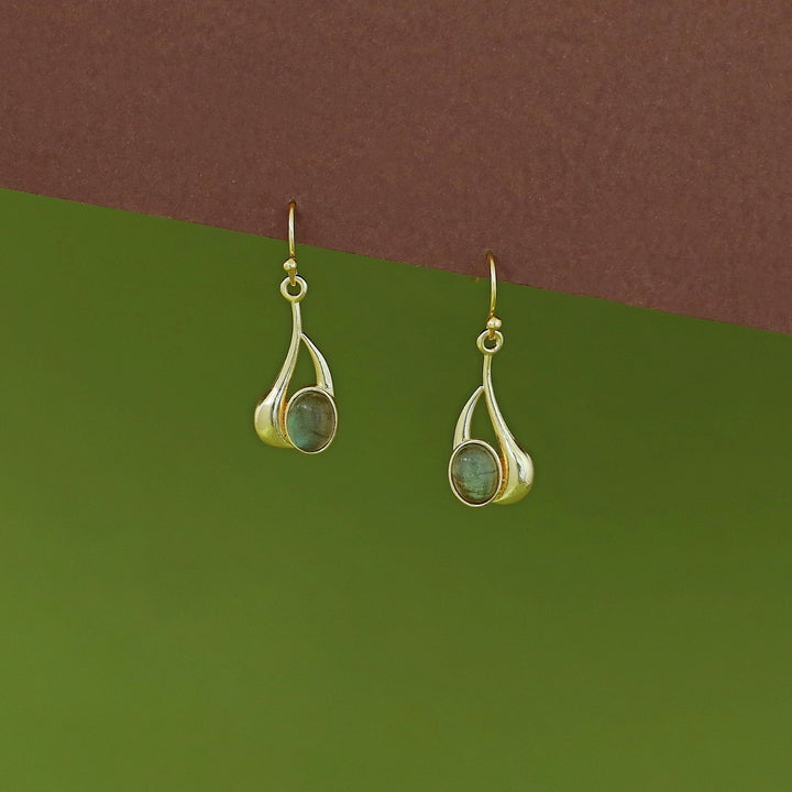 Faina Golden Glossy Stone  Drop