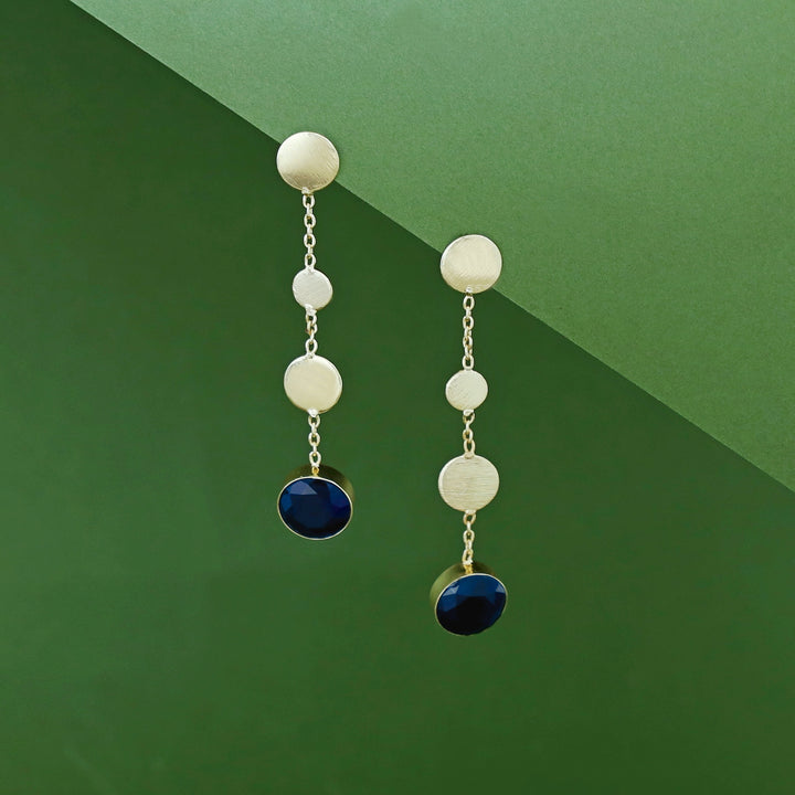 Golden Circle Chainy Glossy Stone Earring