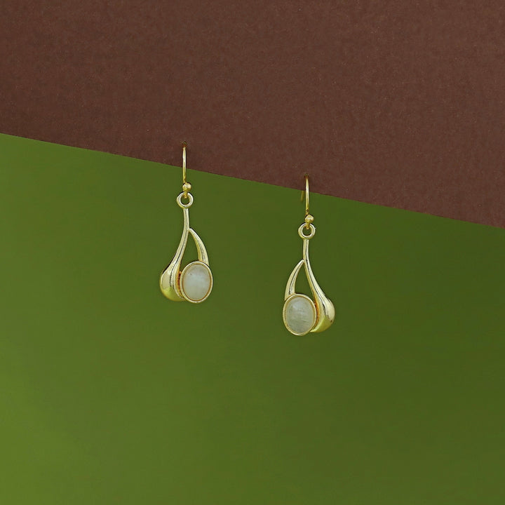 Faina Golden Glossy Stone  Drop