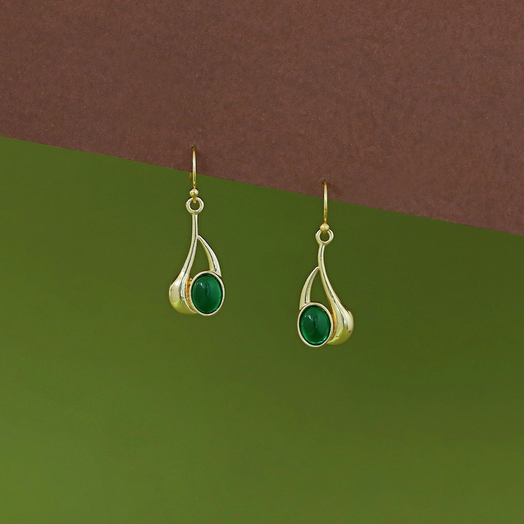 Faina Golden Glossy Stone  Drop