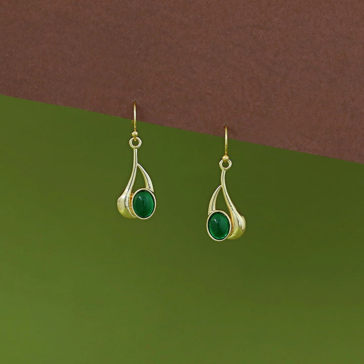 Faina Golden Glossy Stone  Drop