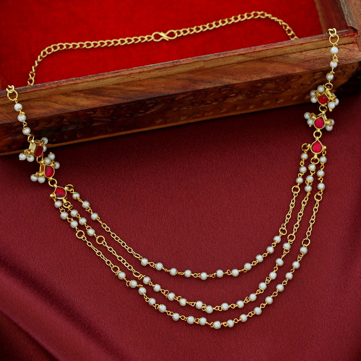 Sarika 3 Layer Pearl Drop Neckpiece