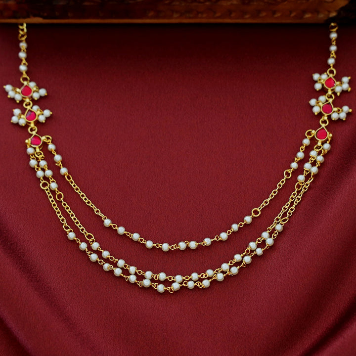 Sarika 3 Layer Pearl Drop Neckpiece