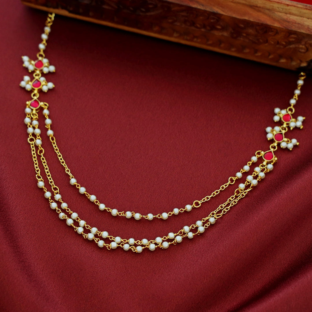 Sarika 3 Layer Pearl Drop Neckpiece