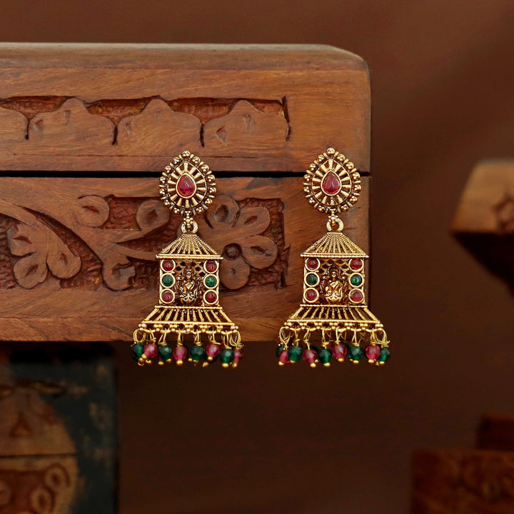 Dhyana Devi Temple Prathishta Beaded Jhumka