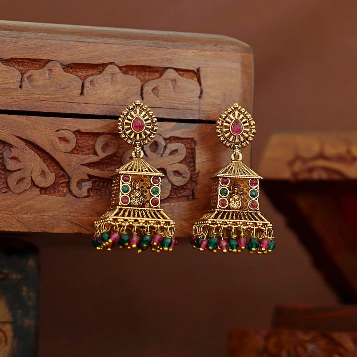 Dhyana Devi Temple Prathishta Beaded Jhumka