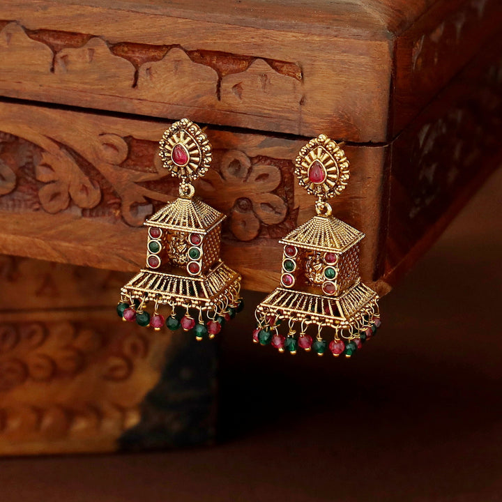Dhyana Devi Temple Prathishta Beaded Jhumka