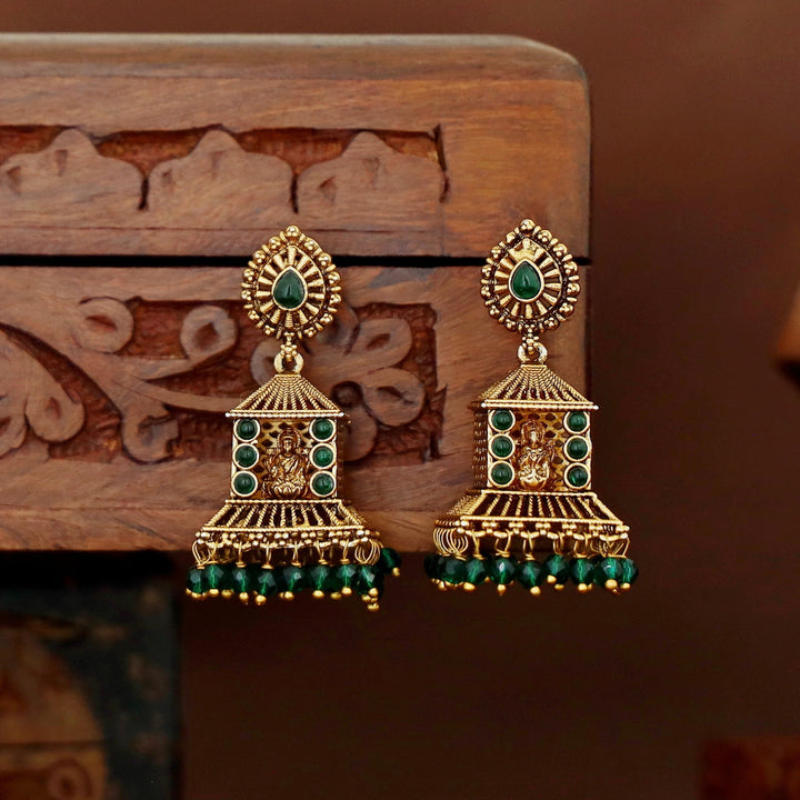 Dhyana Devi Temple Prathishta Beaded Jhumka