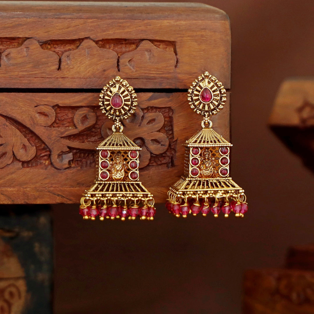 Dhyana Devi Temple Prathishta Beaded Jhumka