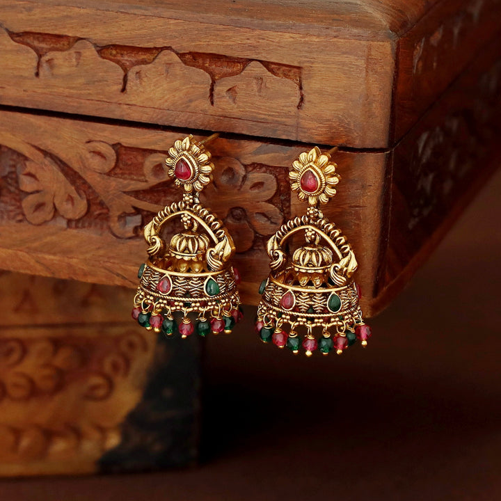 Mounika Devi Beaded Jhumka
