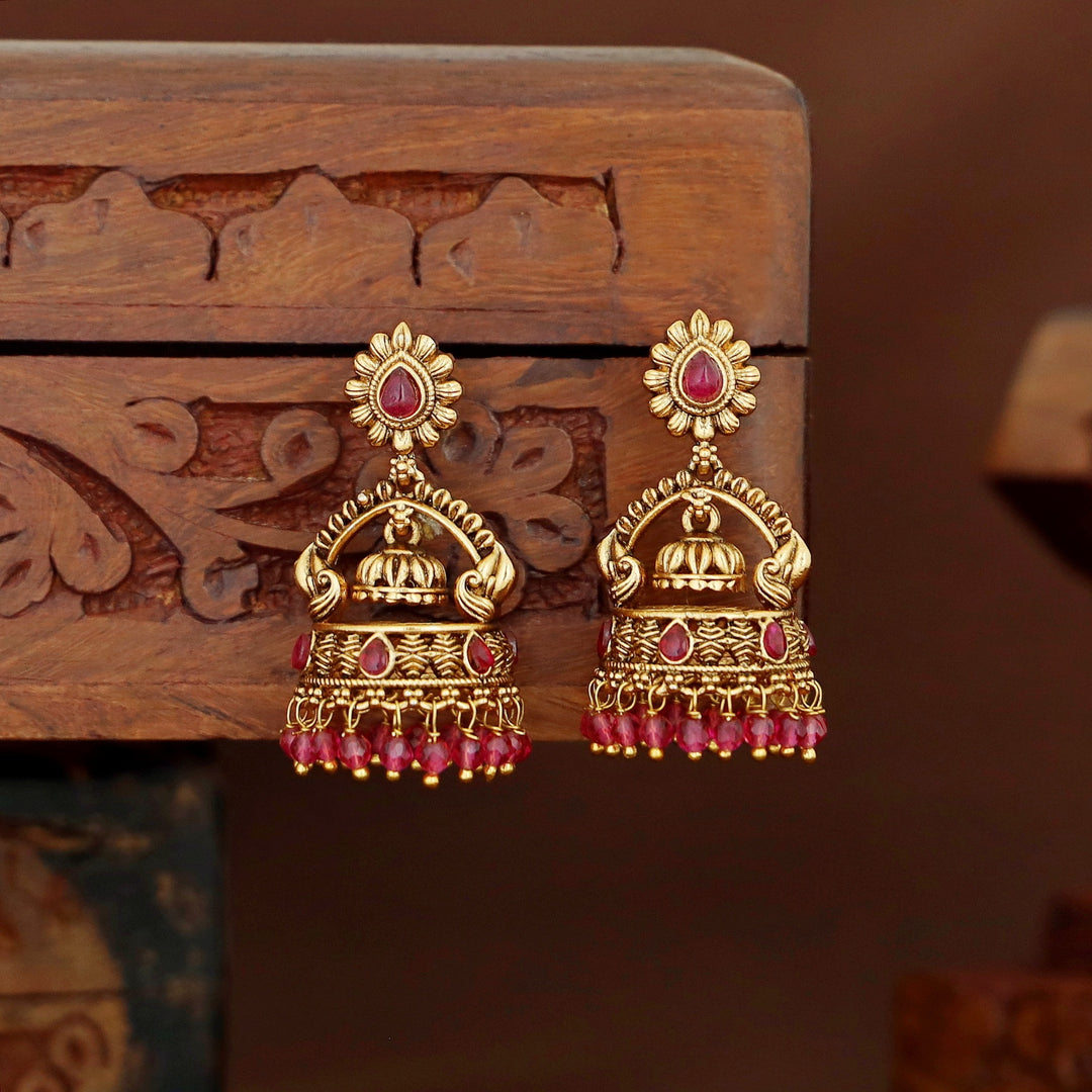 Mounika Devi Beaded Jhumka