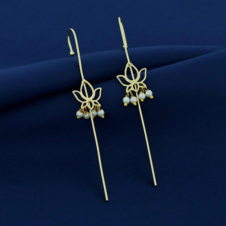 Nadira Golden Lotus Ear-Cuff
