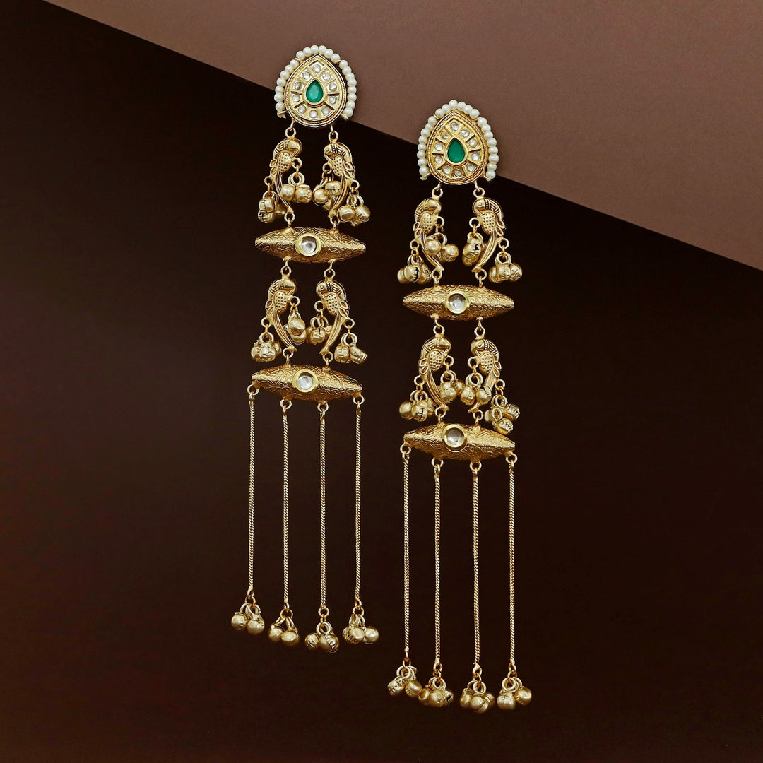Adhara Kashmiri Long Ghungroo Earring