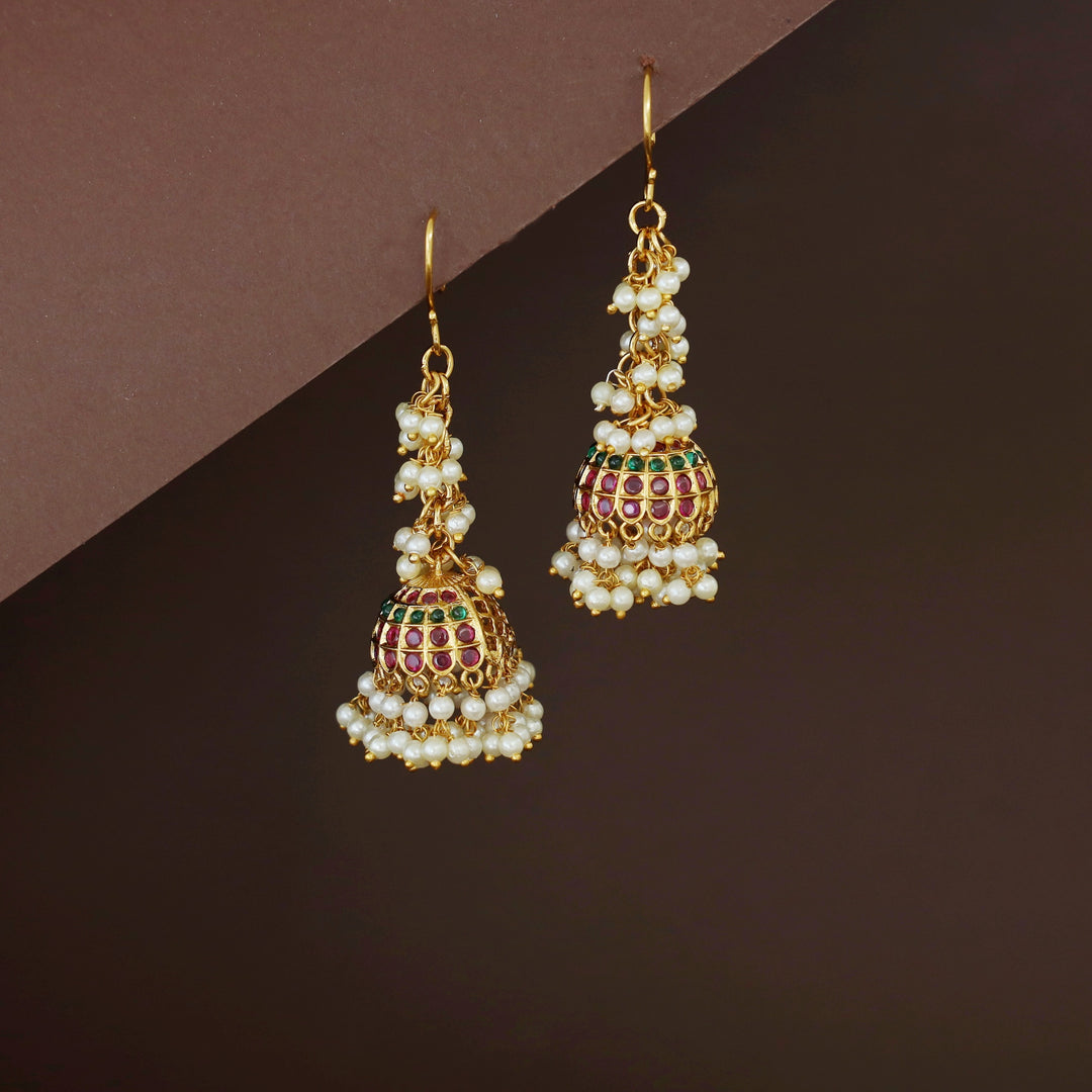 Shubha Cluster Pearl Drop Jhumka