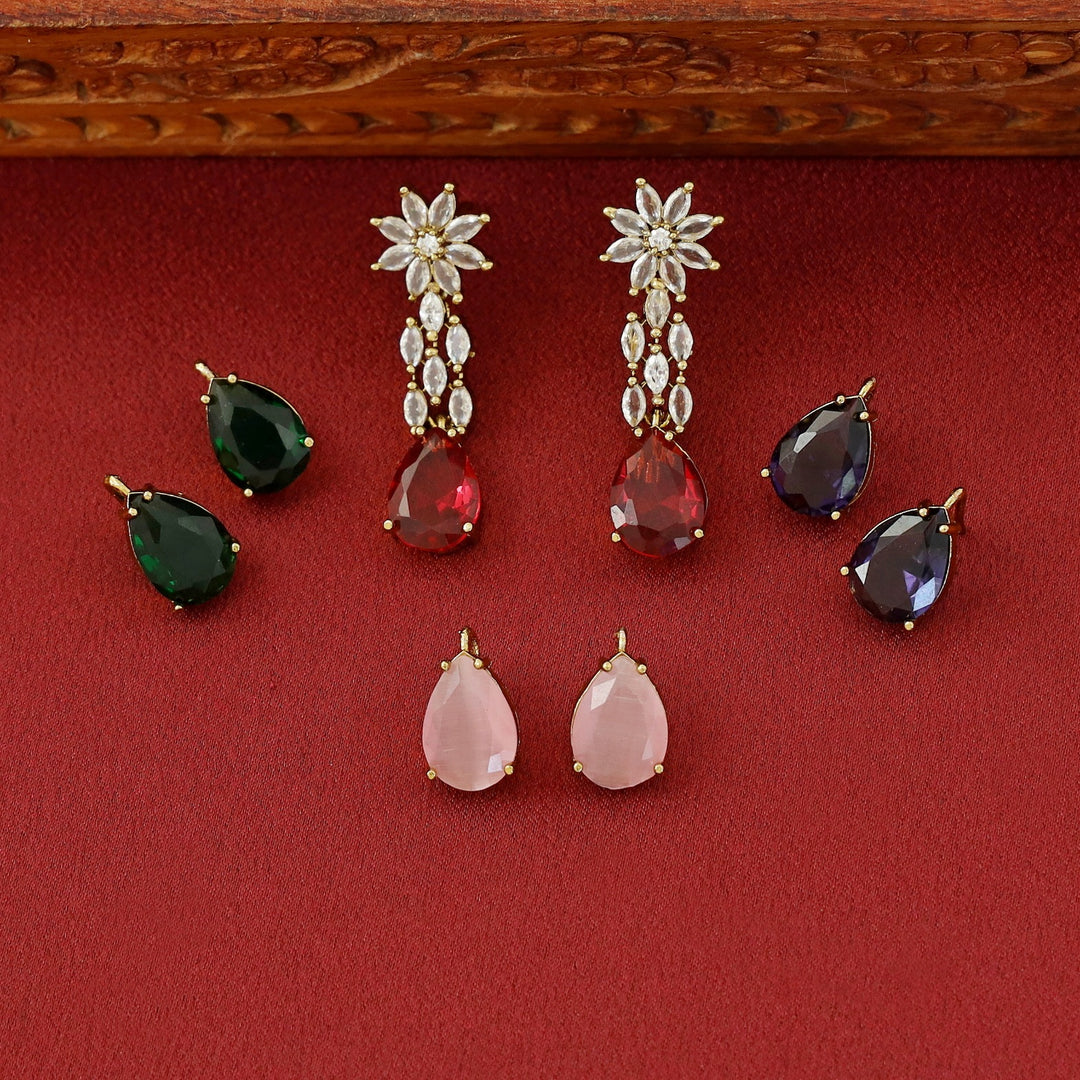 Premium Daya Interchangeable Short AD Neckpiece With Earring