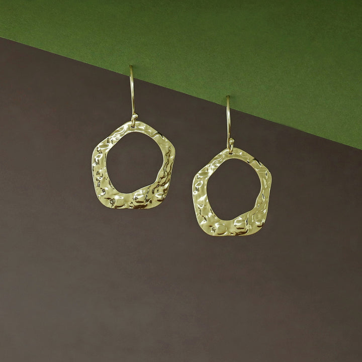 Lia Golden Hammered Drop