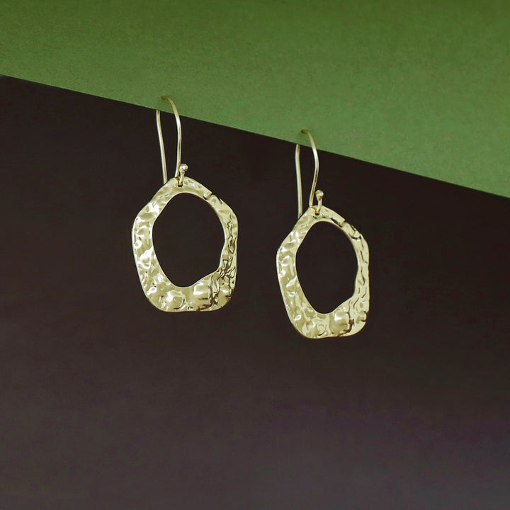 Lia Golden Hammered Drop