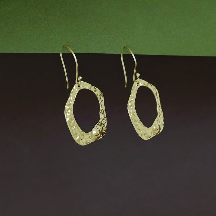 Lia Golden Hammered Drop