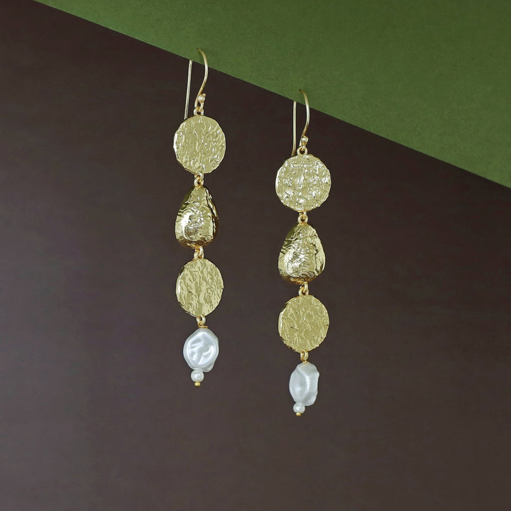 Aleyna Golden Hammered Baroque Drop