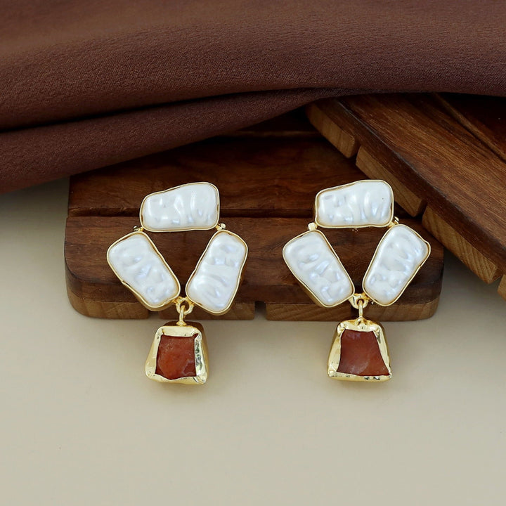 Shanaya Raw Stone + Baroque Earring