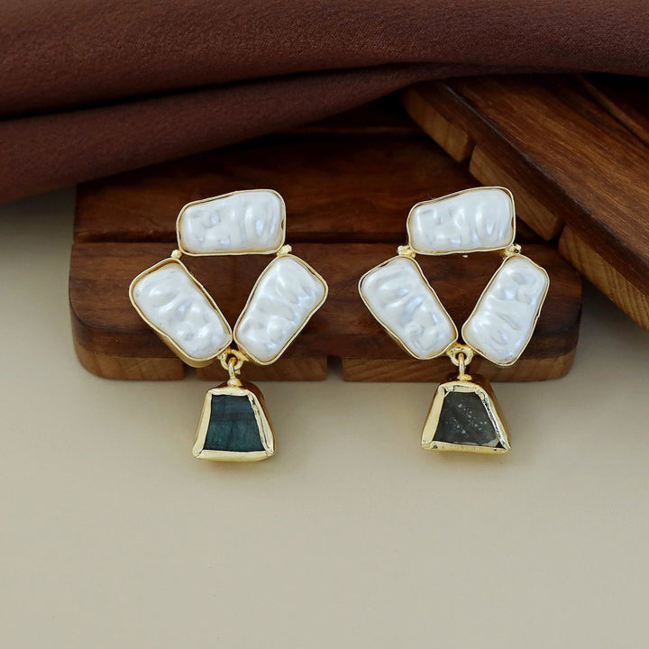 Shanaya Raw Stone + Baroque Earring