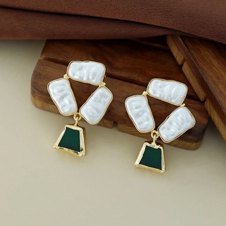 Shanaya Raw Stone + Baroque Earring