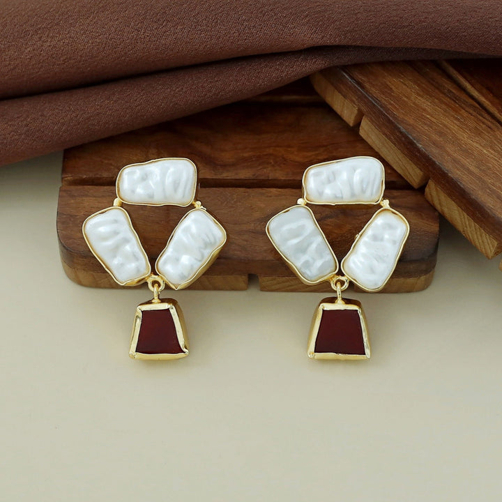 Shanaya Raw Stone + Baroque Earring