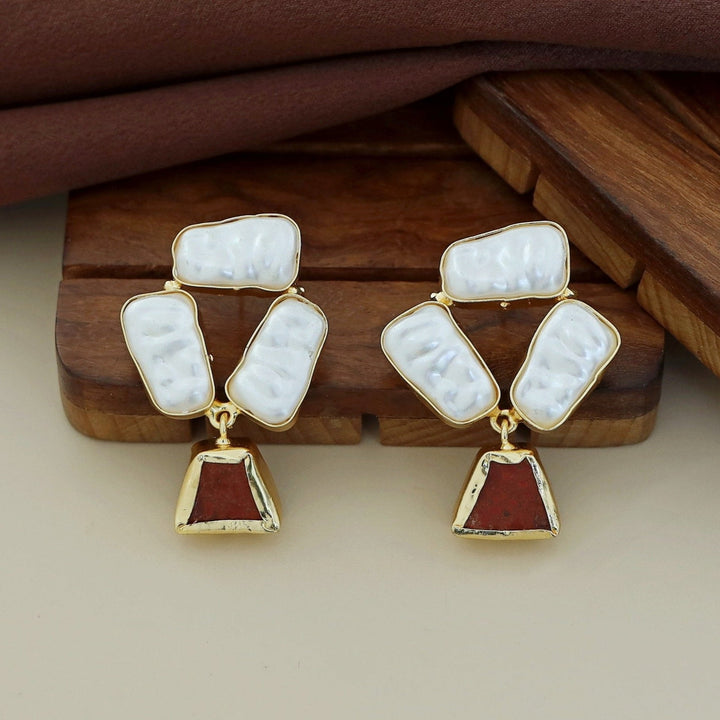 Shanaya Raw Stone + Baroque Earring