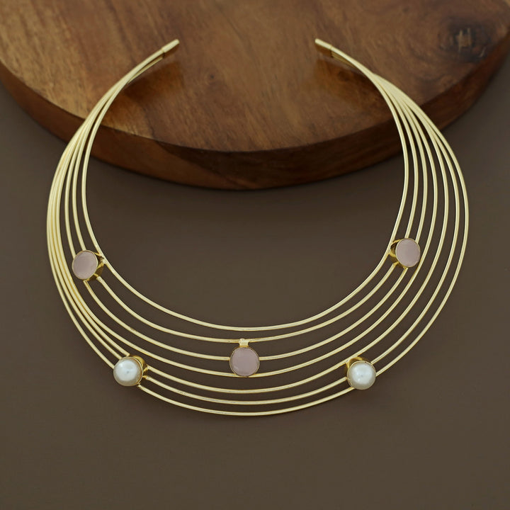 Golden 7 Layer Glossy Round Neck Cuff