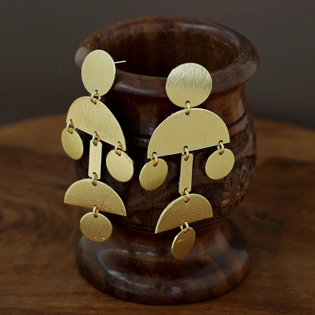 Fabiya Golden Geometrical Earring
