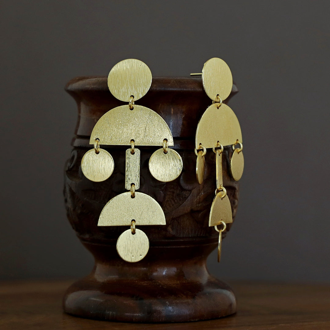 Fabiya Golden Geometrical Earring