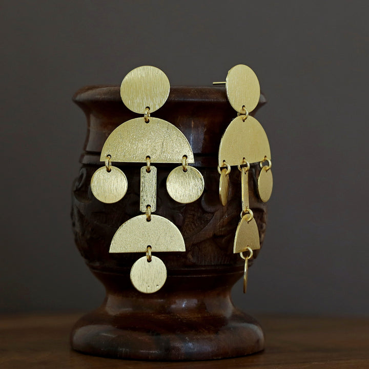 Fabiya Golden Geometrical Earring