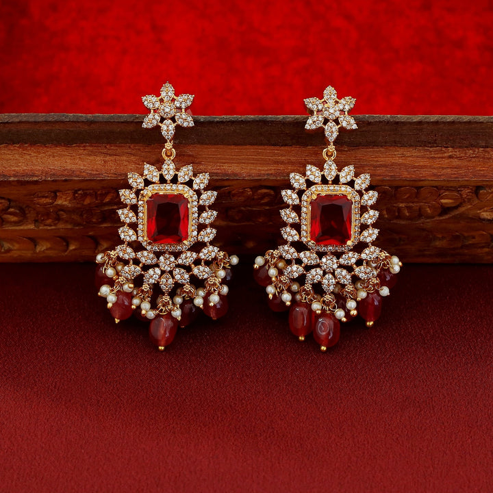 Teertha AD Stone + Glossy Neckpiece With Earring